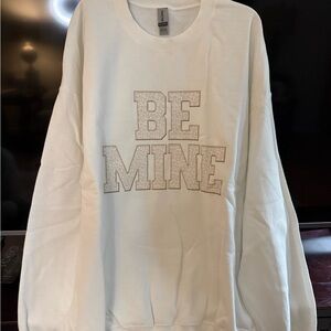 Gildan White 'Be Mine' Sweatshirt